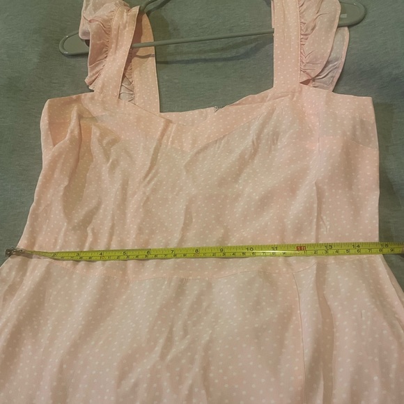 LOFT Dotted Ruffle Strap Midi Dress Size 4 - Picture 3 of 3